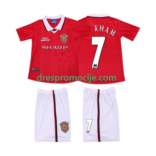 Manchester United BECKHAM 7 1999 2000 Dres Retro Dječji Domaći Kratkih Rukava Manchester United BECKHAM 7 1999 2000 Dres Retro Dječji Domaći Kratkih Rukava